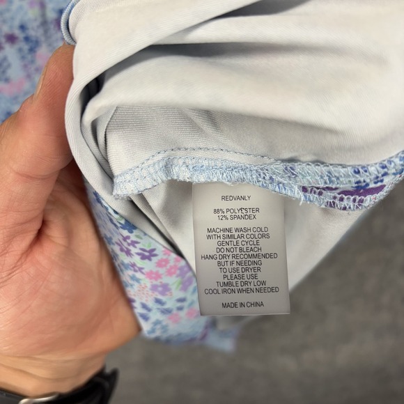 Redvanly Golf Polo Shirt Men's XL Floral Geometric Short Sleeve Stretch - Picture 6 of 8